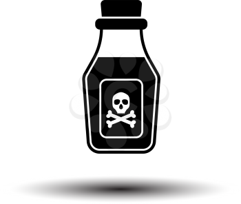 Poison Bottle Icon. Black on White Background With Shadow. Vector Illustration.