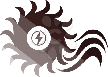 Water turbine icon. Flat color design. Vector illustration.
