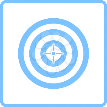 Target With Dart In Center Icon. Blue Frame Design. Vector Illustration.