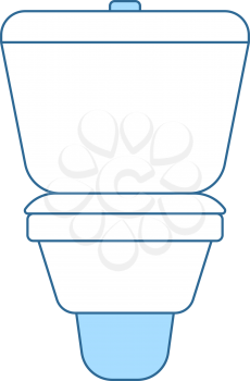 Toilet Bowl Icon. Thin Line With Blue Fill Design. Vector Illustration.