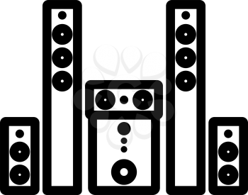 Audio System Speakers Icon. Bold outline design with editable stroke width. Vector Illustration.