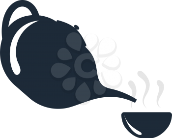 SPA Tea Pot With Cup Icon. Flat Color Design. Vector Illustration.