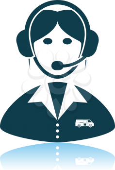 Logistic Dispatcher Consultant Icon. Shadow Reflection Design. Vector Illustration.