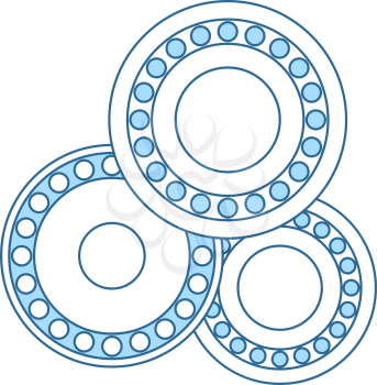 Bearing Icon. Thin Line With Blue Fill Design. Vector Illustration.