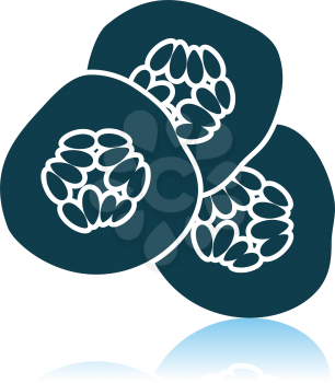 Cucumber Slices For SPA Icon. Shadow Reflection Design. Vector Illustration.