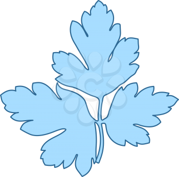 Parsley Icon. Thin Line With Blue Fill Design. Vector Illustration.