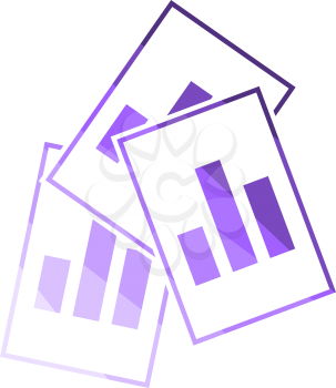 Analytics Sheets Icon. Flat Color Ladder Design. Vector Illustration.
