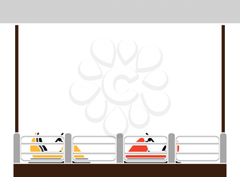 Bumper Cars Icon. Flat Color Design. Vector Illustration.