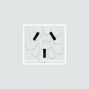 China Electrical Socket Icon. Flat Color Design. Vector Illustration.