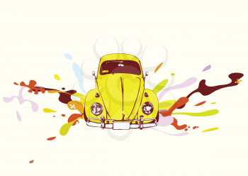 Royalty Free Clipart Image of a Volkswagen Beetle Design