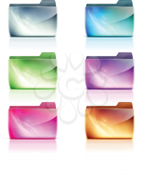 Royalty Free Clipart Image of Computer Folder Icons