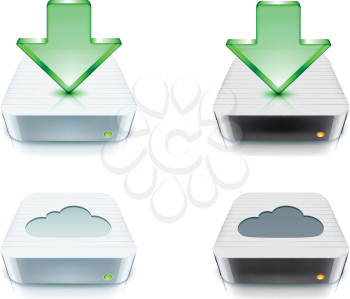 Royalty Free Clipart Image of Cloud Storage Icons