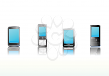Royalty Free Clipart Image of Cellphones