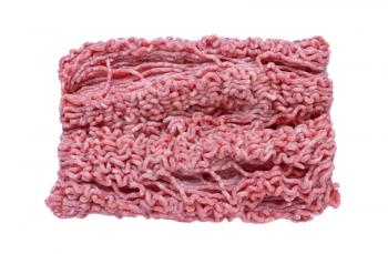 Minced meat on white background