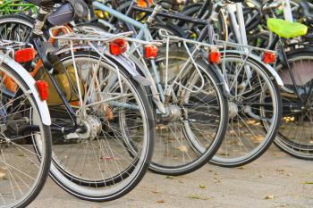 Royalty Free Photo of Parked Bikes