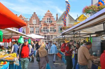 DORDRECHT, THE NETHERLANDS - SEPTEMBER 28: People at the fair in the festive city on September 28, 2013 in Dordrecht, Netherlands