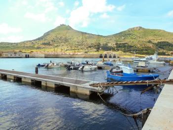 Boats at pier in the southern Italian port