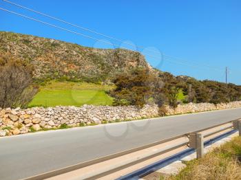 Highway on the Sicilian island of Favignana