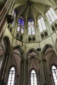 Utrecht, the Netherlands - February 13, 2016: Details of the interior of St. Martins Cathedral (Domkerk)