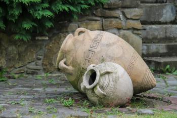 Decorative amphora in the garden