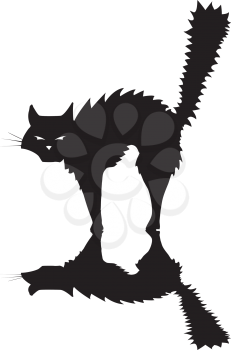 Royalty Free Clipart Image of a Black Cat