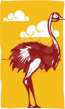 Royalty Free Clipart Image of an Ostrich