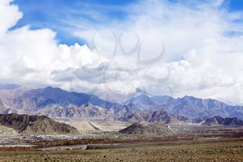 Of Lech Ladakh in a mountain valley in the Himalayas