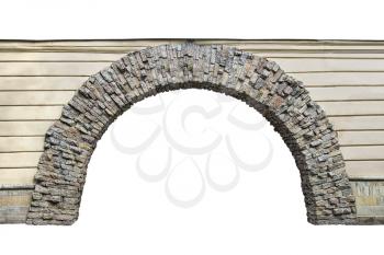 stone arch in the wall isolated on white background
