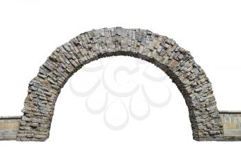 stone arch in the wall isolated on white background