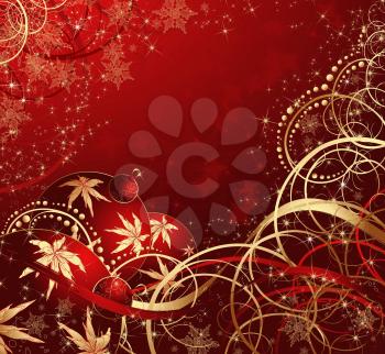 Royalty Free Clipart Image of a Christmas Decorative Background