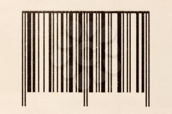 Front view of simple black barcode, tag for products 