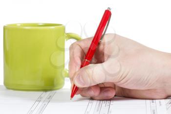 	Businessman working with documents on the office desk