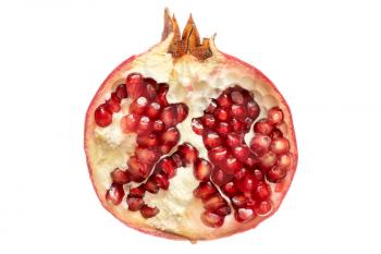 Half of pomegranate isolated on the white background
