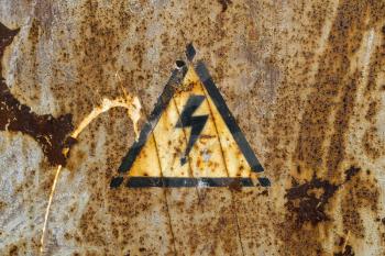 Electricity caution sign, danger sign, beware of electricity, high voltage