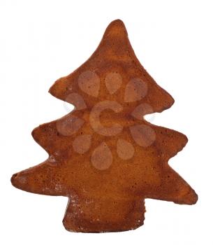 Christmas gingerbread tree on white background