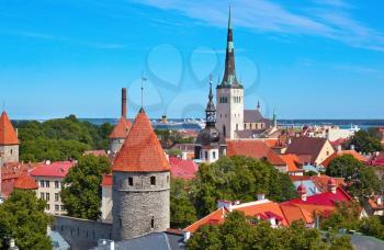 View to the old Tallinn town in Estonia
