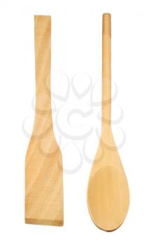 Wooden kitchen utensil on white
