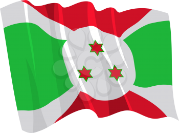 Royalty Free Clipart Image of a Cartoon of the Burundi Flag