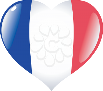 Image of heart with flag of France