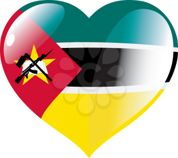 Image of heart with flag of Mozambique