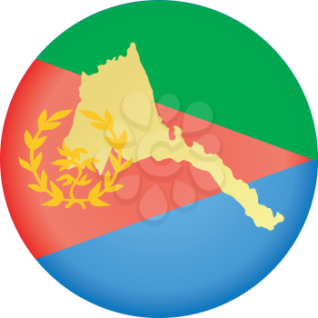 An illustration with button in national colours of Eritrea