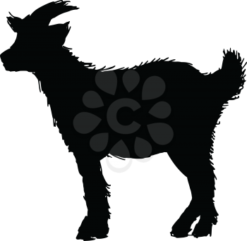 black silhouette of goat