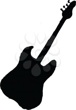 black silhouette of electric guitar