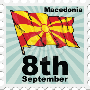 post stamp of national day of Macedonia