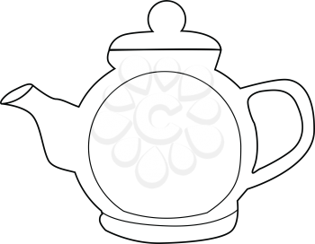 outline illustration of teapot for making tea and coffee