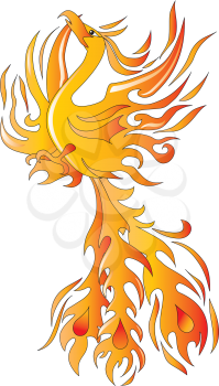 Mythical phoenix bird vector illustration