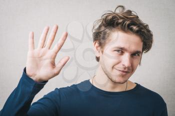 man waving