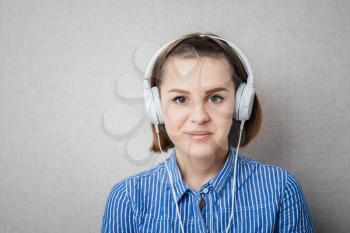 smiling girl with headphones