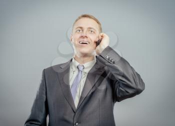 young businessman on the phone