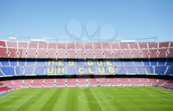 BARCELONA, SPAIN APRIL 26: FC Barcelona (Nou Camp) football stadium in Barcelona, Spain on april 26, 2012. It is the largest stadium in Europe and the 11th largest in the world in terms of capacity. I